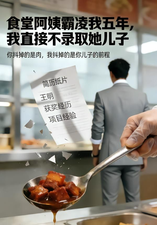 食堂阿姨霸凌我五年,我直接不录取她儿子